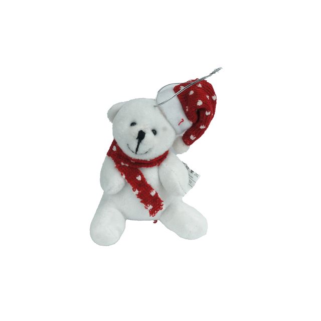 Urso Decorativo C/Gorro Branco Urso Decorativo C/Gorro Branco