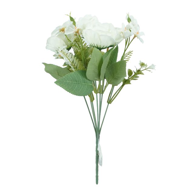 Buquê de Rosa X5 Branca 30cm Buquê de Rosa X5 Branca 30cm